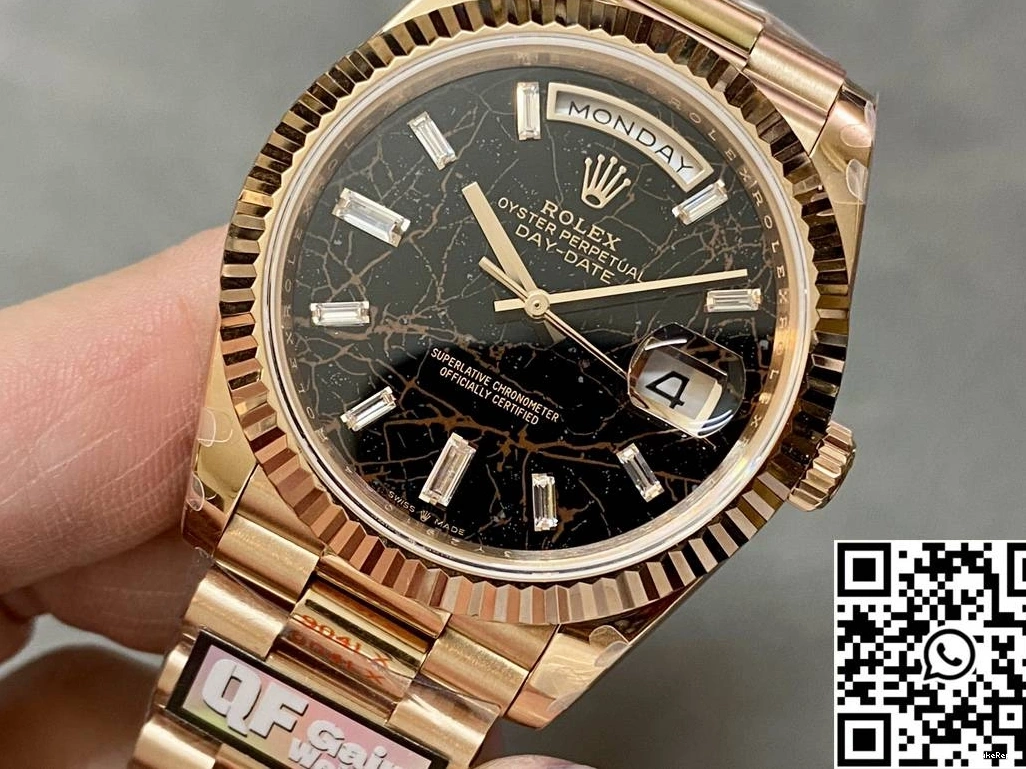 Dial Black M228235-0045 Diamond Factory Day Rolex Gold v5 Rose Date QF Hourmarker Steel Tungsten 0216